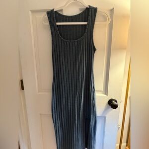 SHEIN Ribbed Blue Maxi Dress